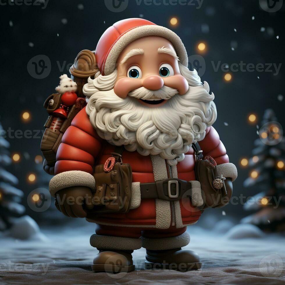 3d cartoon of a santa claus photo