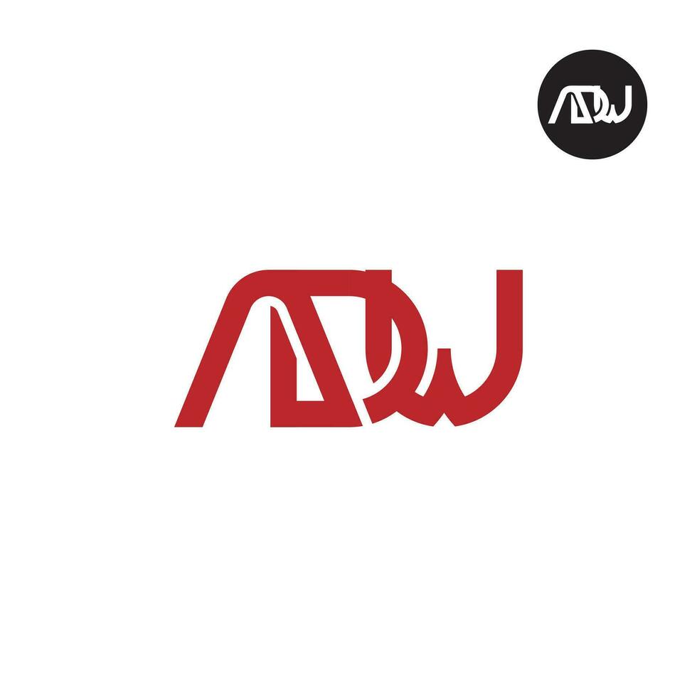 Letter ADW Monogram Logo Design vector