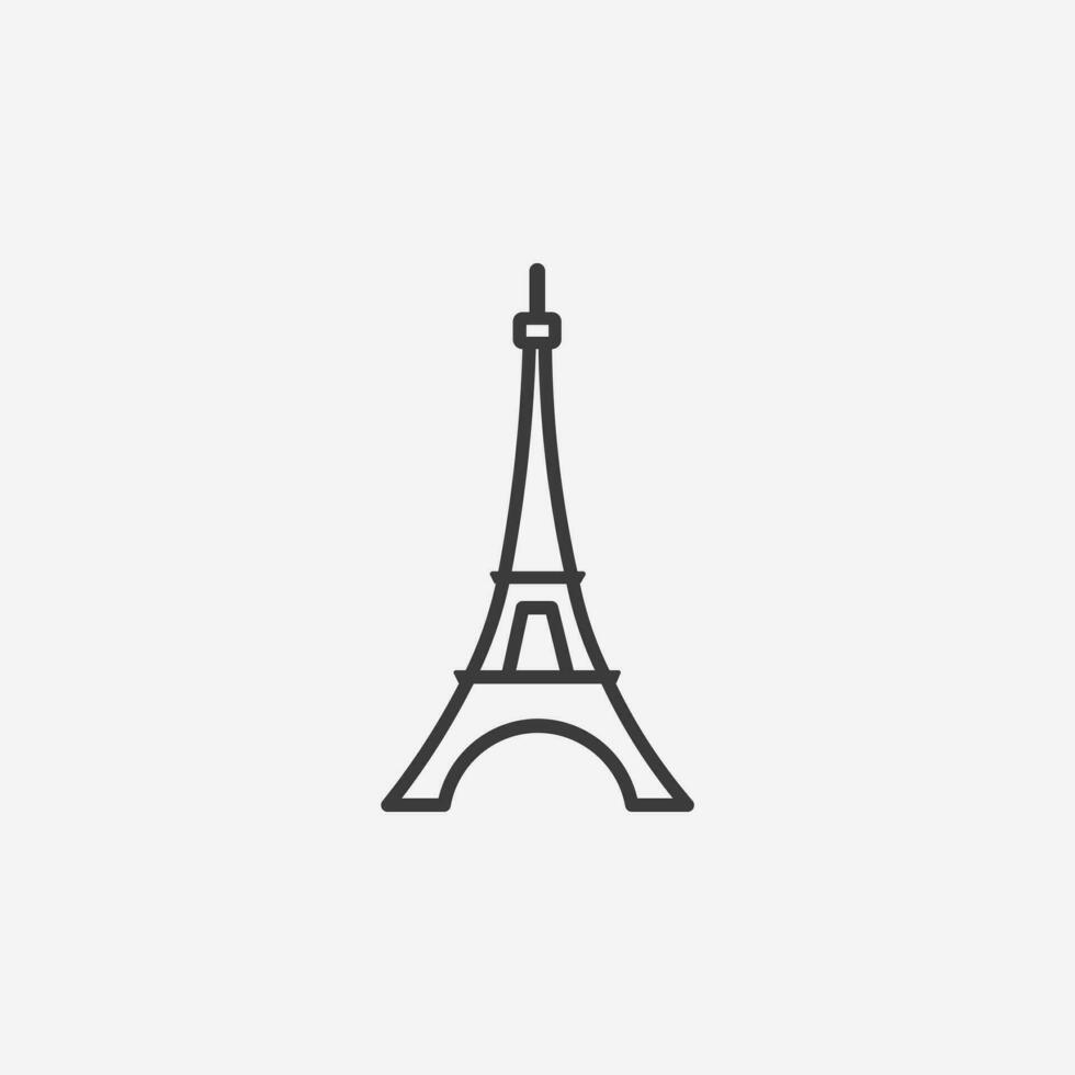 Eiffel Tower icon vector. Paris, France symbol sign vector