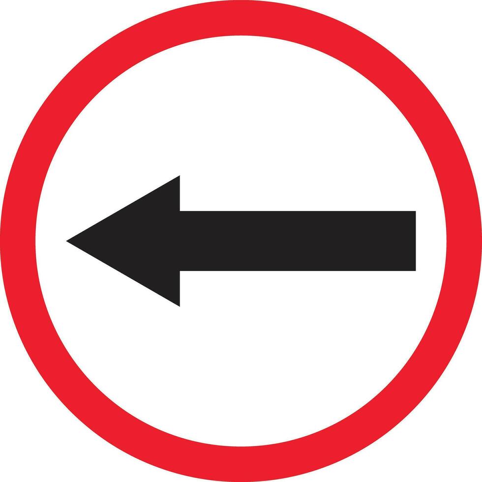 Go to the left traffic sign . Go left side only sign vector