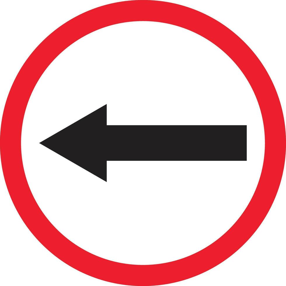 Go to the left traffic sign . Go left side only sign vector