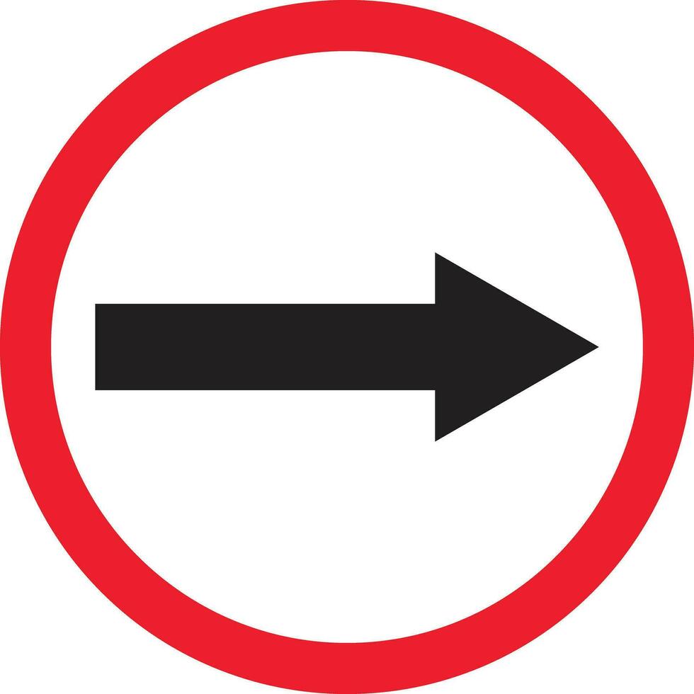 Go to the right traffic sign . Go right by the Arrows road sign vector