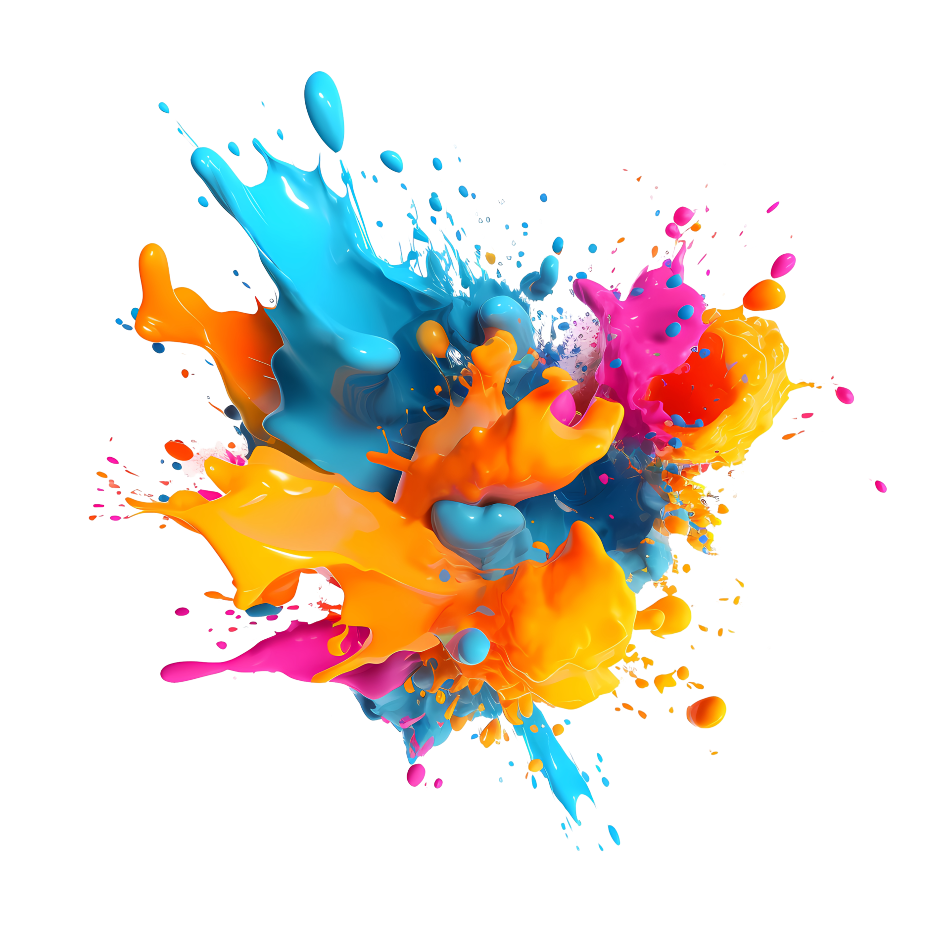 Ai Generated Colorful Paint Splashes On A Transparent Background Ai Generated Colorful Paint Splashes On A Transparent Background