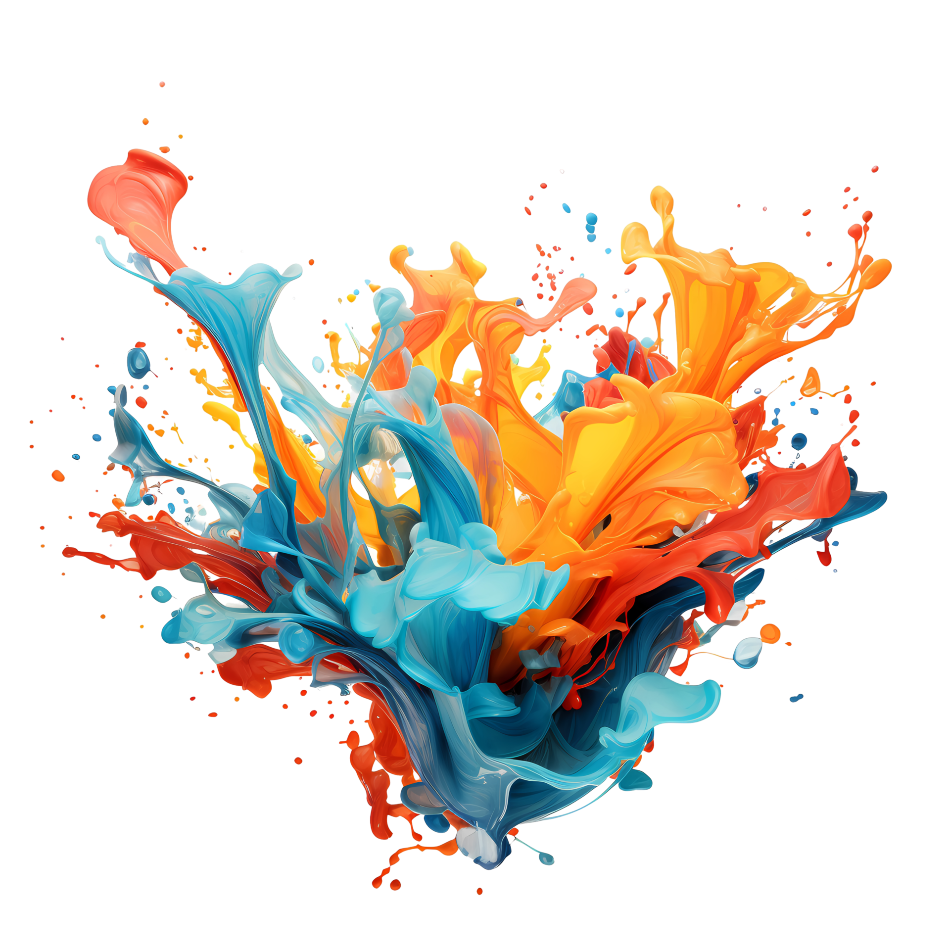 Ai Generated Colorful Paint Splashes On A Transparent Background Ai Generated Colorful Paint Splashes On A Transparent Background