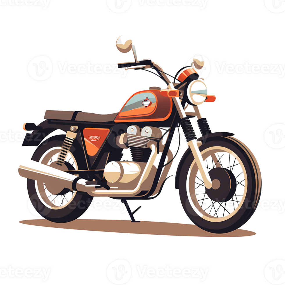 Ai generated illustration of a motorcycle on a transparent background png