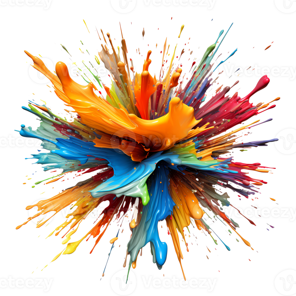 Ai Generated Colorful Paint Splashes On A Transparent Background Ai Generated Colorful Paint Splashes On A Transparent Background