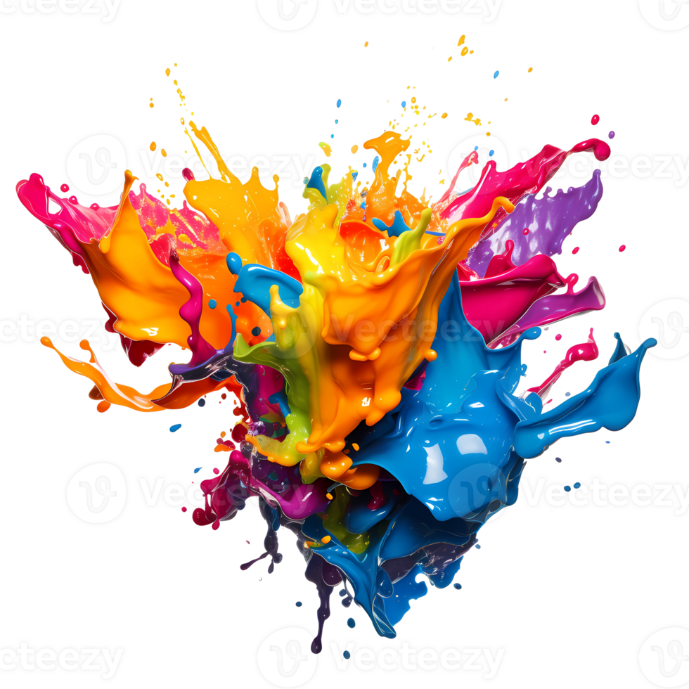 Ai Generated Colorful Paint Splashes On A Transparent Background Ai Generated Colorful Paint Splashes On A Transparent Background