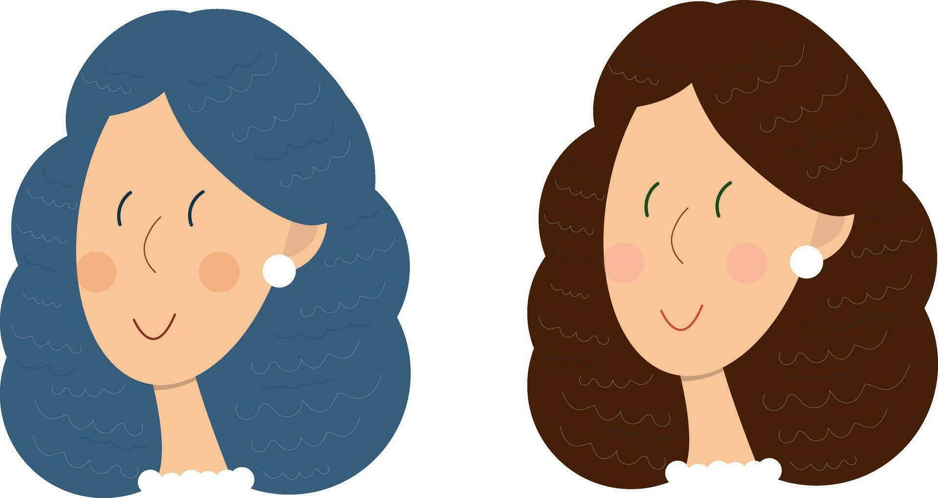 Young woman set vector