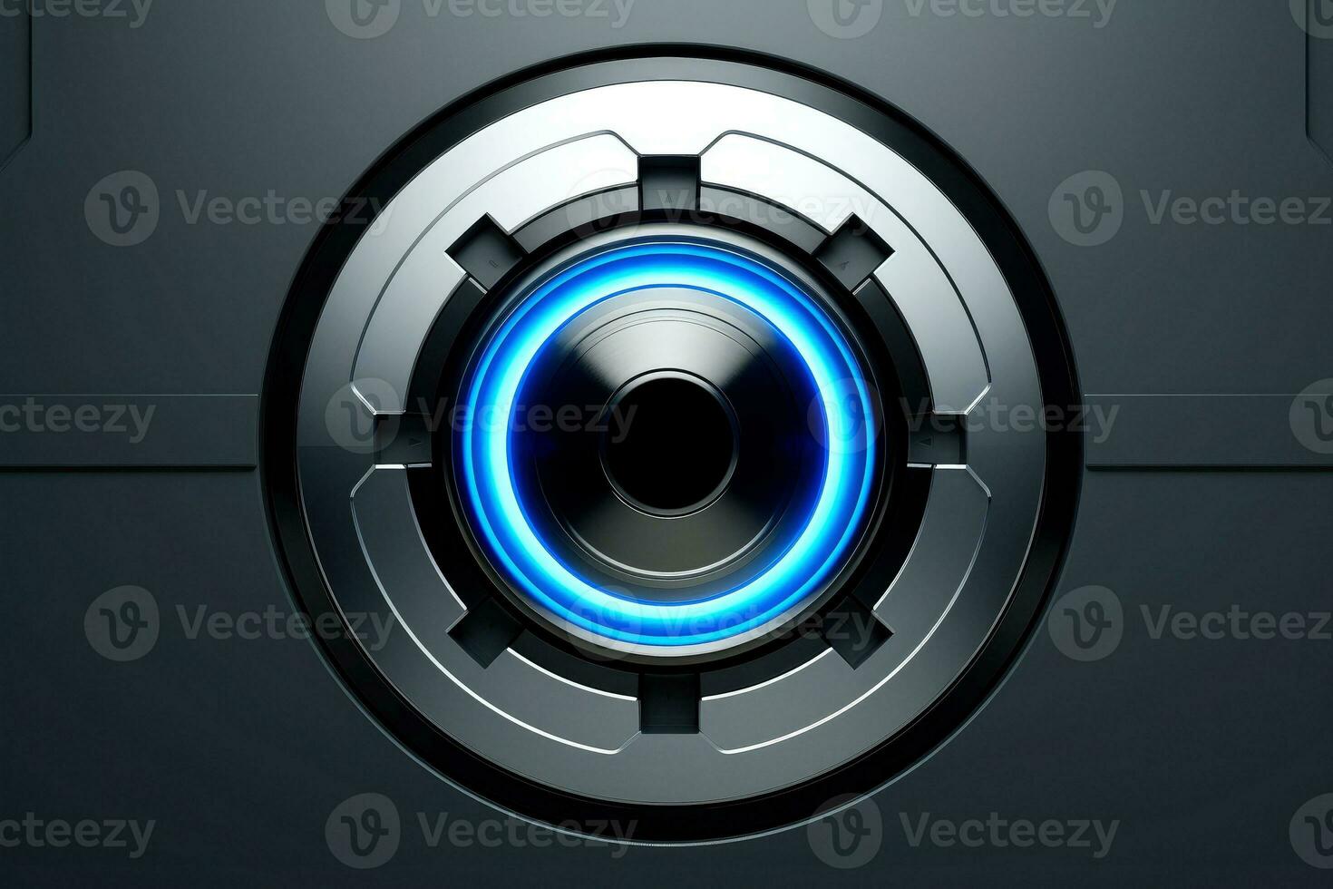 Abstract technology digital keyhole ,high tech multicolor button, Generative AI photo