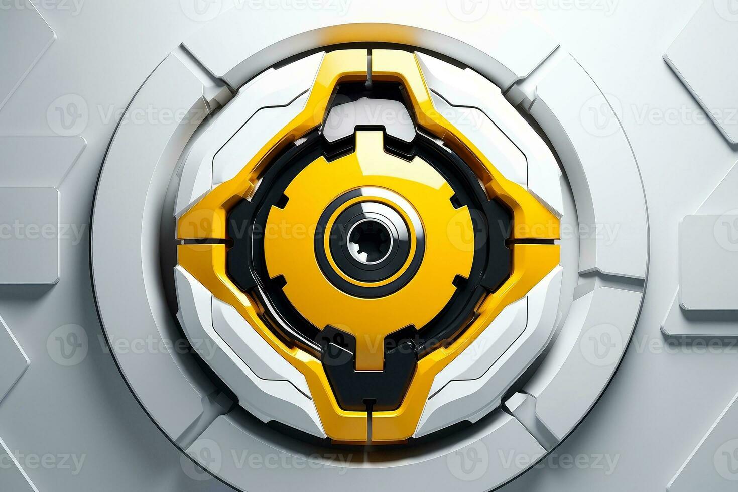 Abstract technology digital keyhole ,high tech multicolor button, Generative AI photo