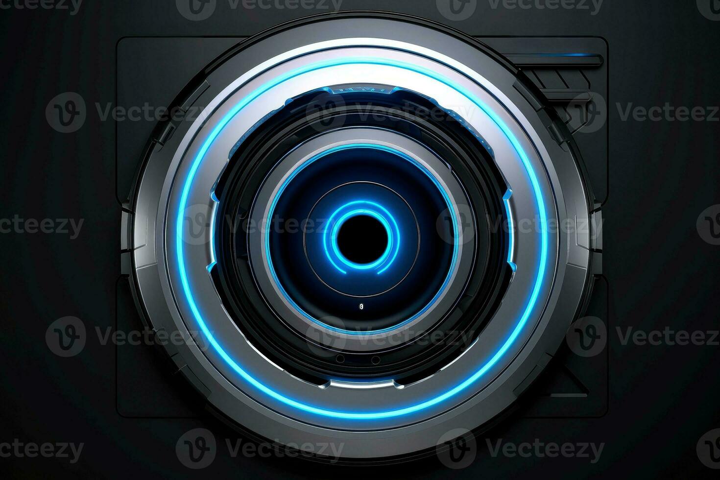 Abstract technology digital keyhole ,high tech multicolor button, Generative AI photo