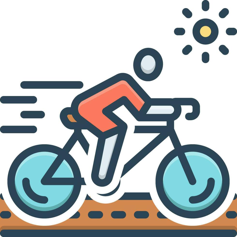 color icono para ciclismo vector