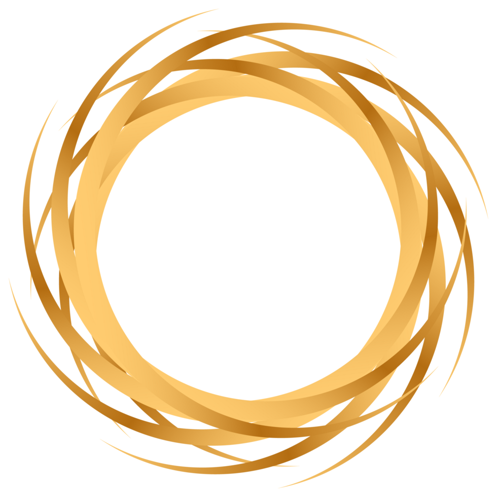 gouden cirkel kader met goud prijs lint icoon png
