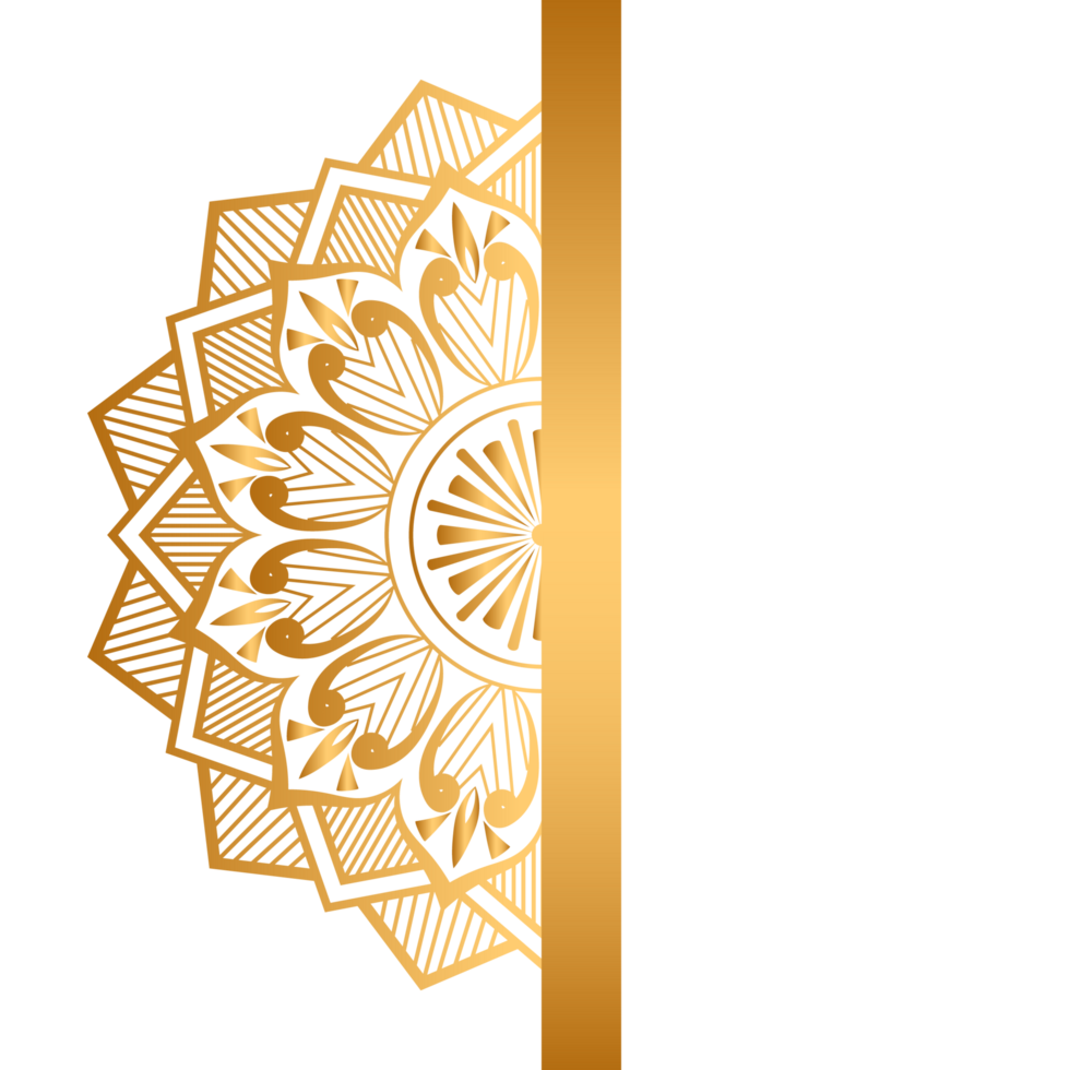 Vintage luxury golden mandala arabesque islamic pattern for wedding invitation png