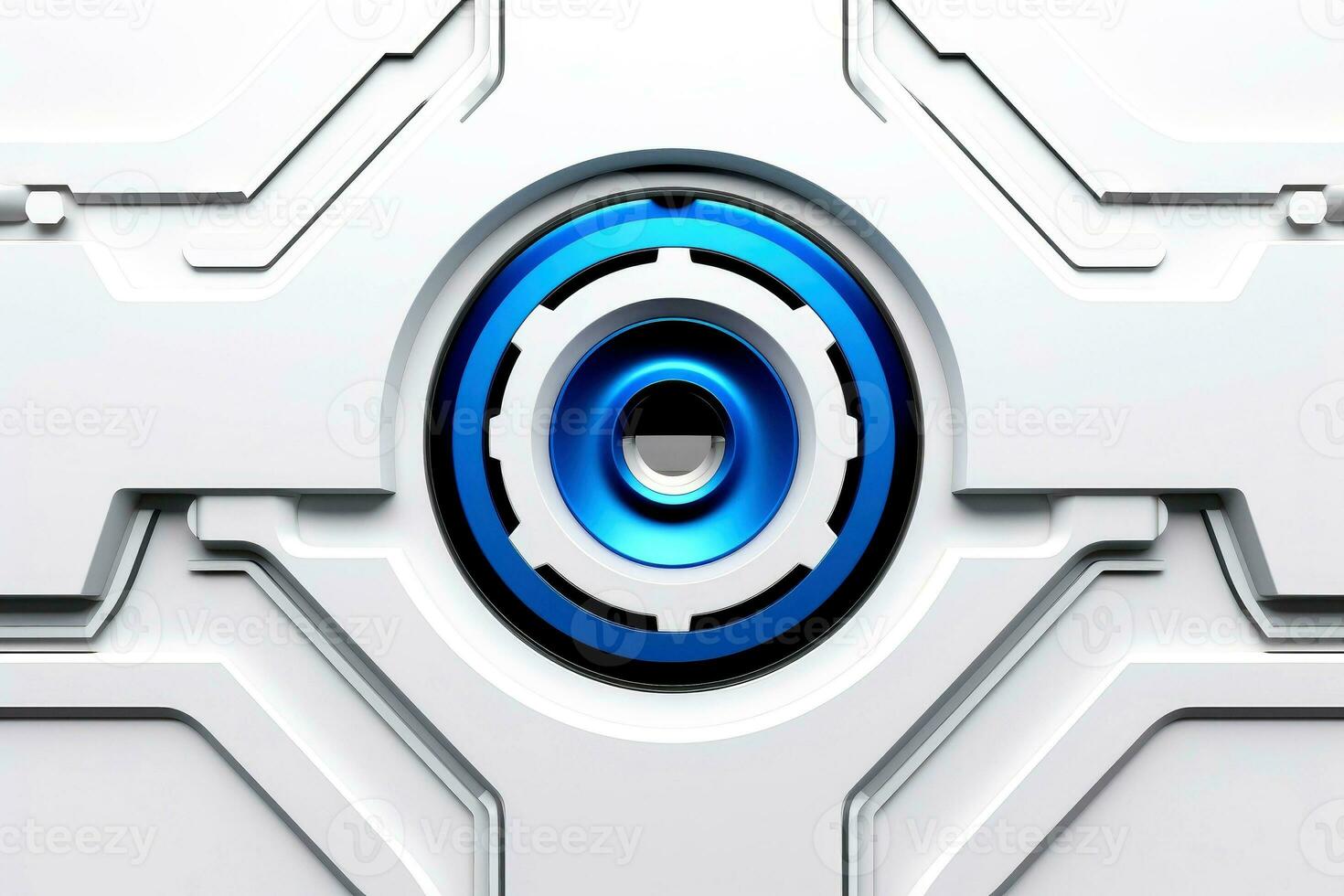 Abstract technology digital keyhole ,high tech multicolor button, Generative AI photo