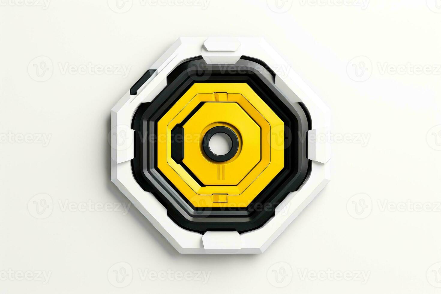 Abstract technology digital keyhole ,high tech multicolor button, Generative AI photo