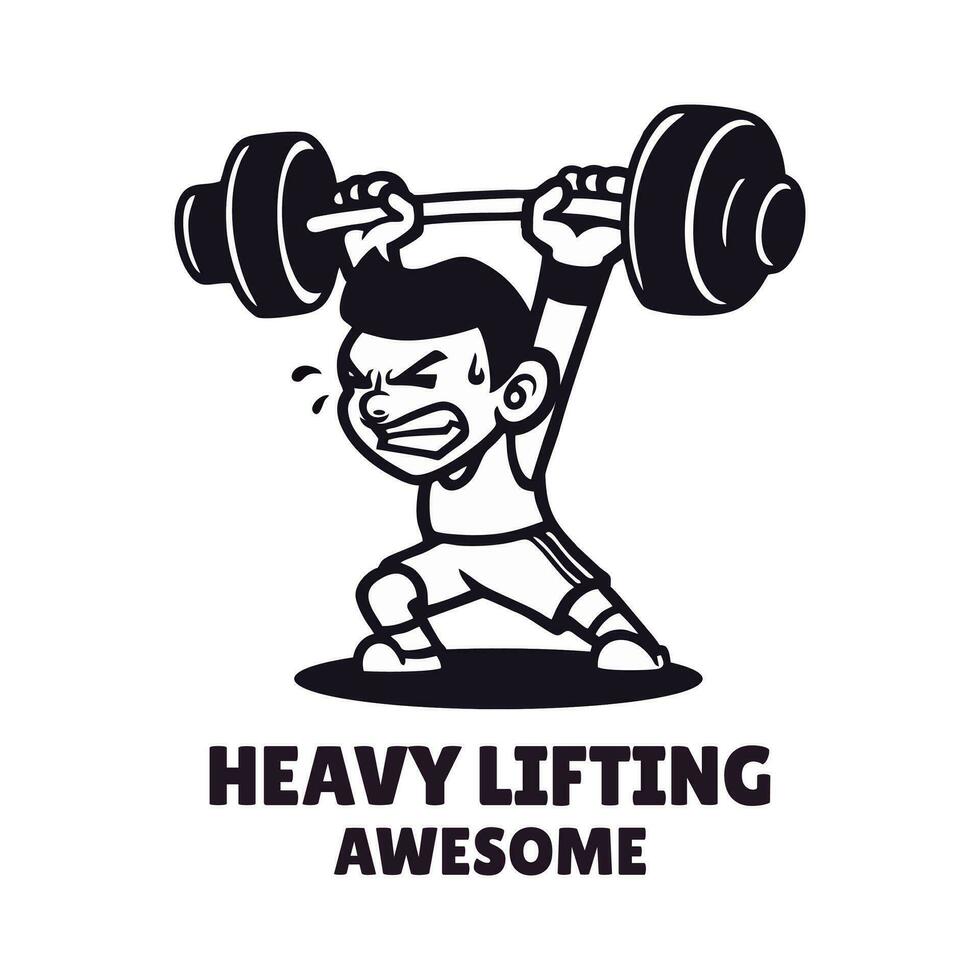 Illustration vector graphic of Heavy Lifting, good for logo design