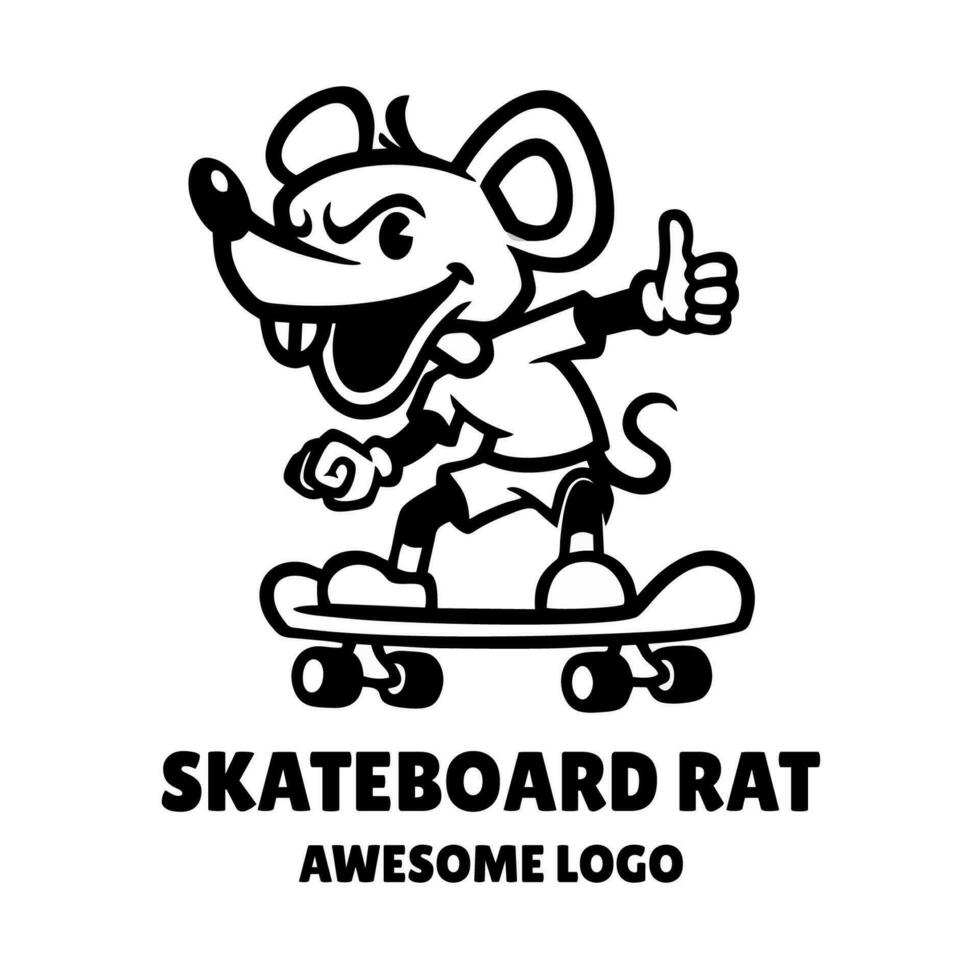 Illustration vector graphic of Sketeboard Rat, good for logo design