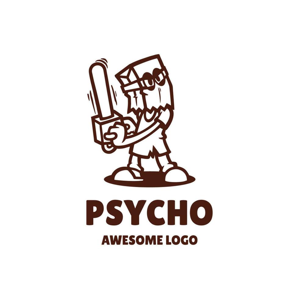 gráfico vectorial ilustrativo de psicópata, bueno para el diseño de logotipos vector