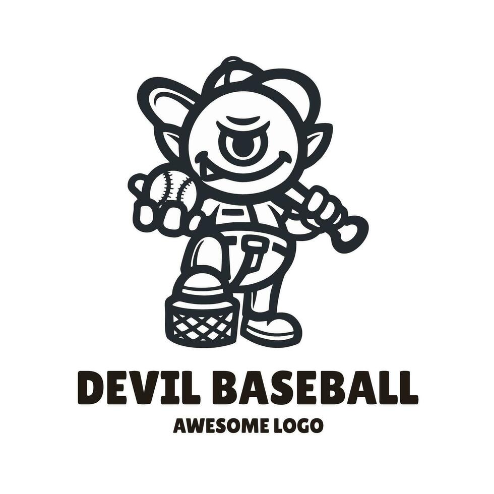 diablo béisbol logo vector