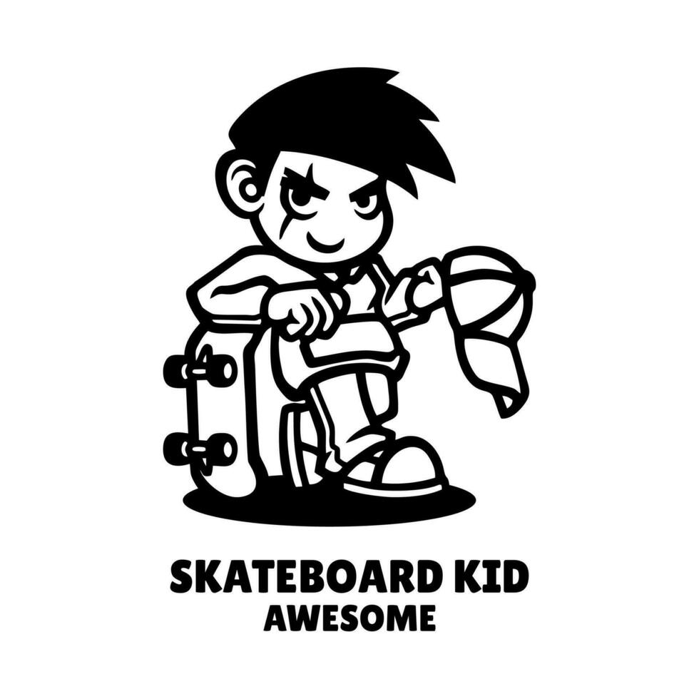 Illustration vector graphic of Skateboard Kid, good for logo design