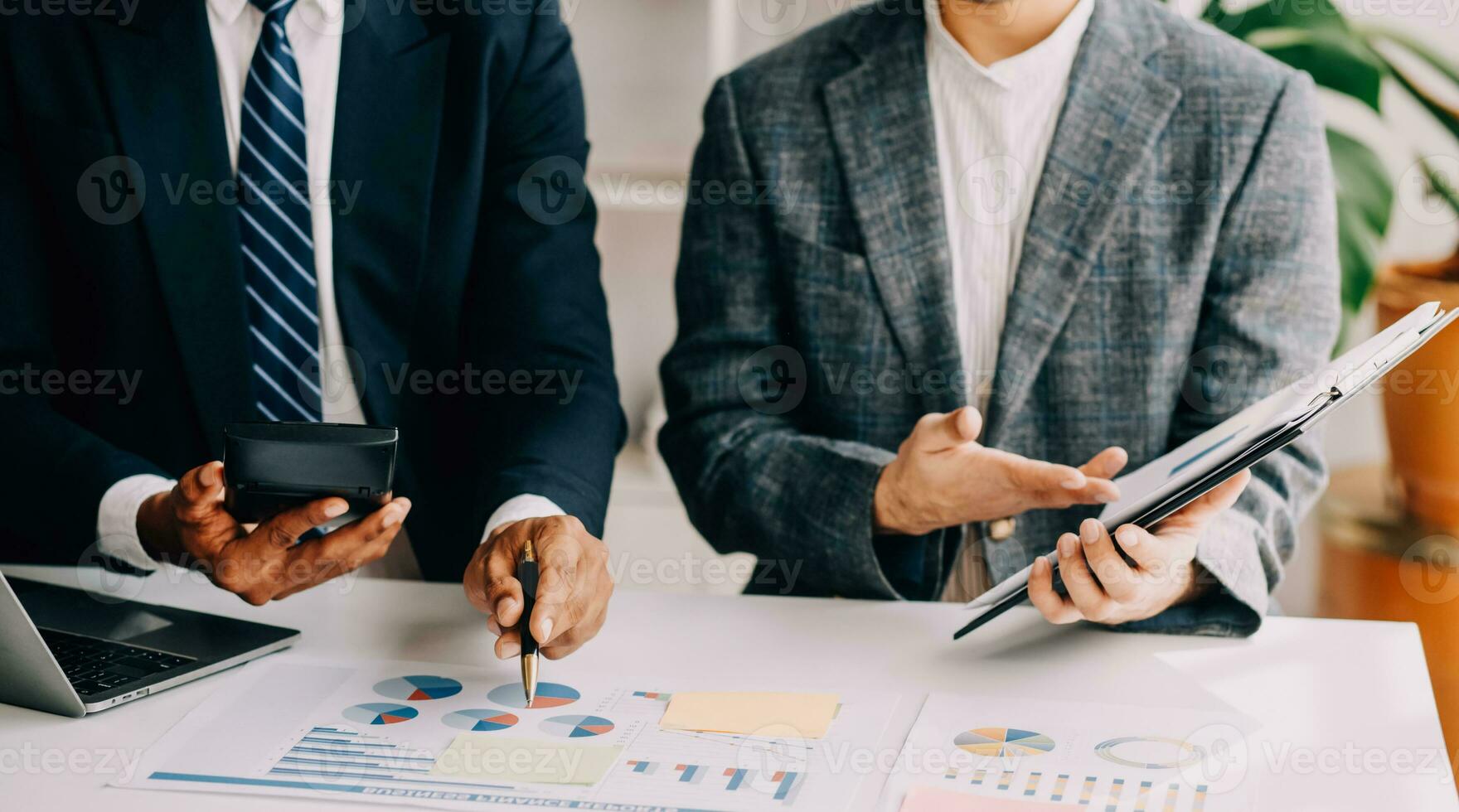 Team of business people working together in the meeting room office, teamwork background charts and graphs banner, double exposure successful teamwork,business planning concept. photo
