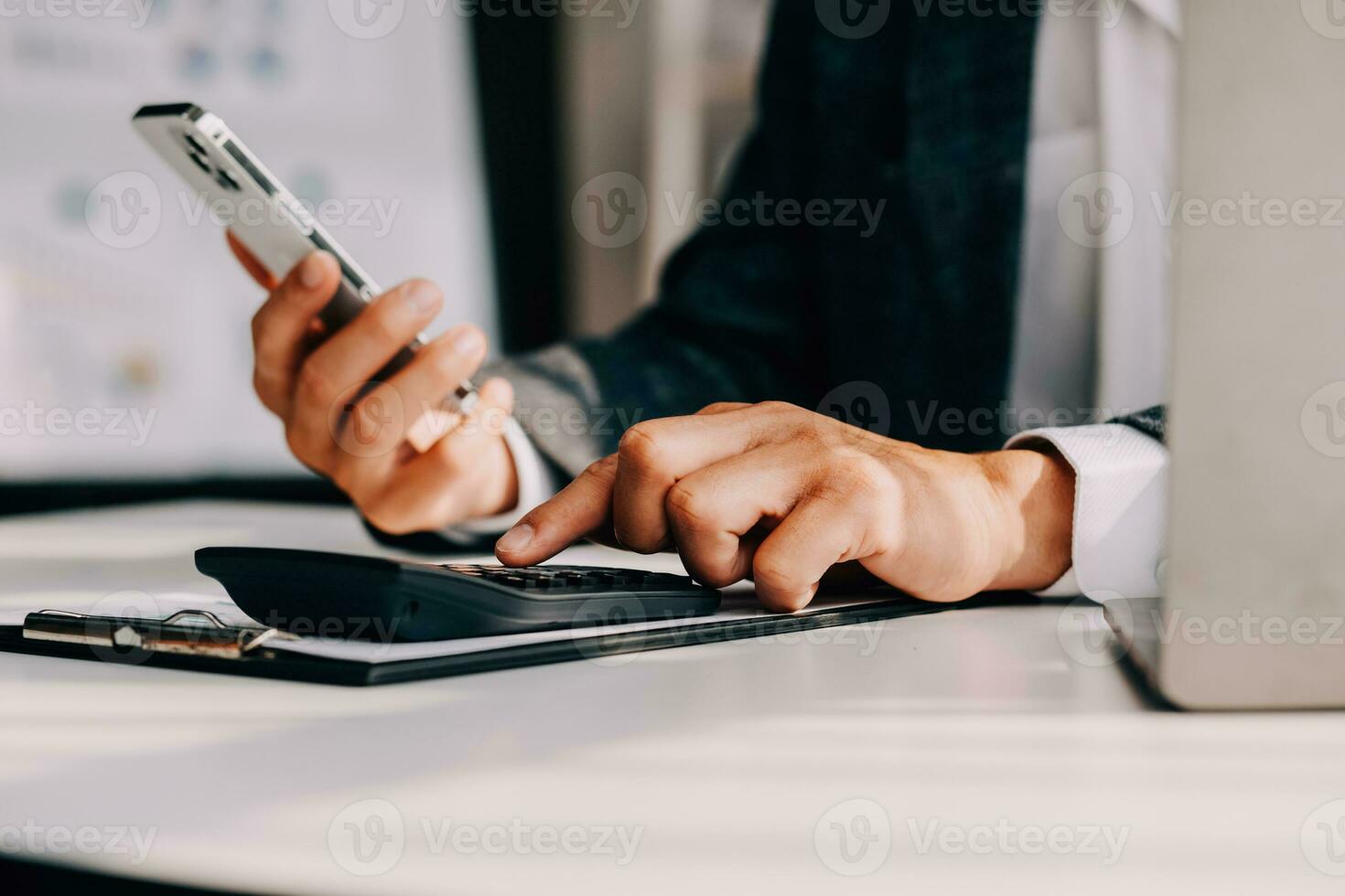 Team of business people working together in the meeting room office, teamwork background charts and graphs banner, double exposure successful teamwork,business planning concept. photo