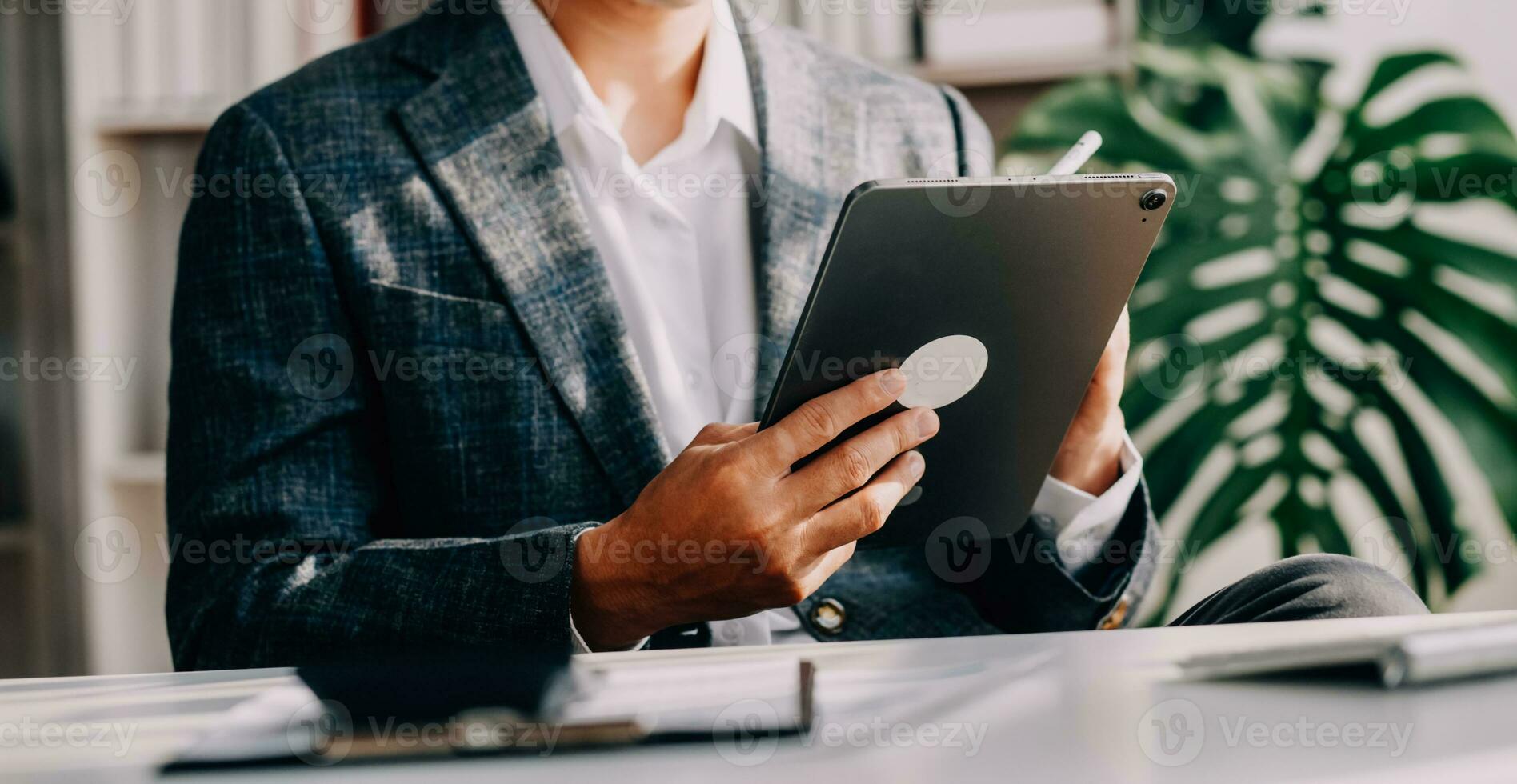 Team of business people working together in the meeting room office, teamwork background charts and graphs banner, double exposure successful teamwork,business planning concept. photo