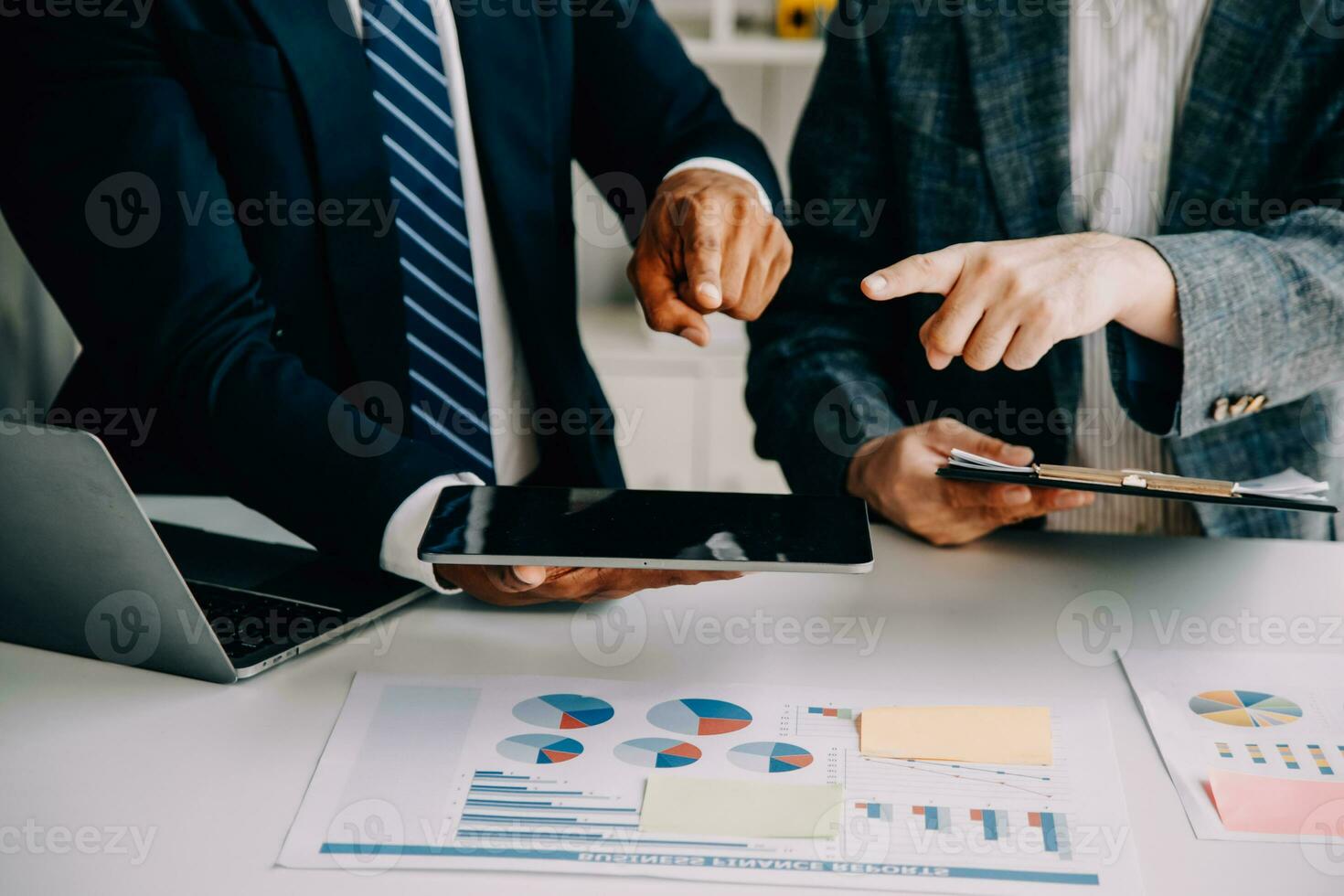 Team of business people working together in the meeting room office, teamwork background charts and graphs banner, double exposure successful teamwork,business planning concept. photo