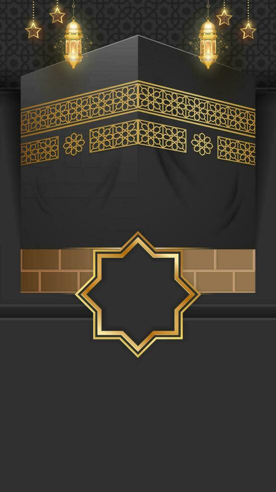 Islamic luxury black gold background vector