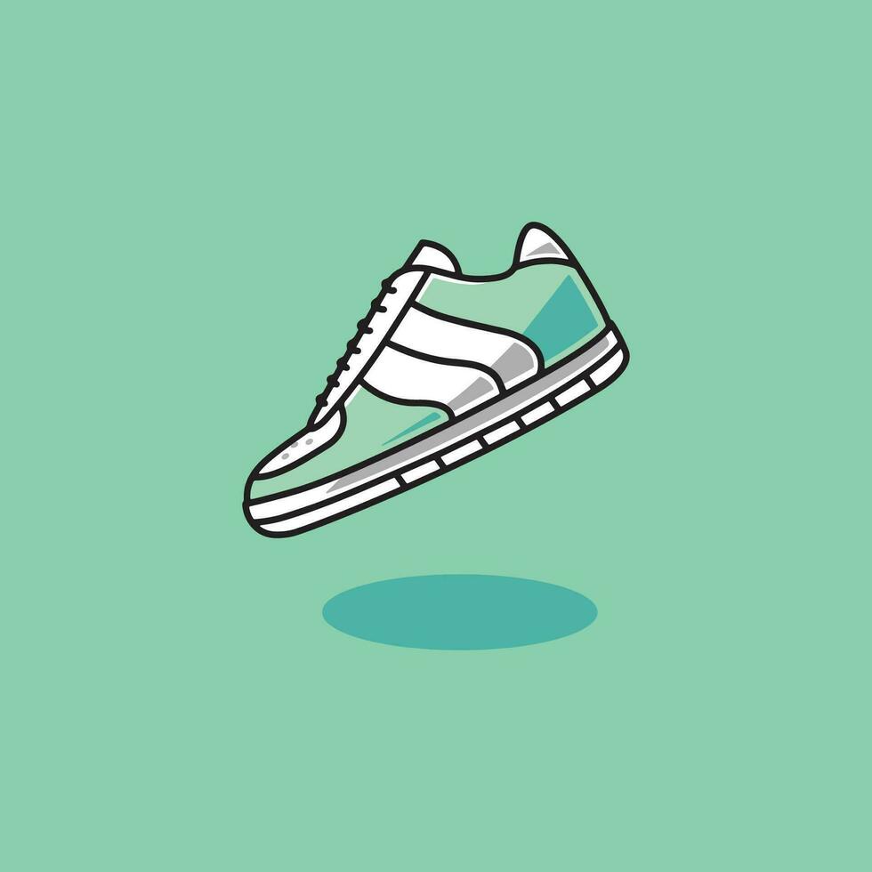 simple cool sport shoes cartoon illustration vector