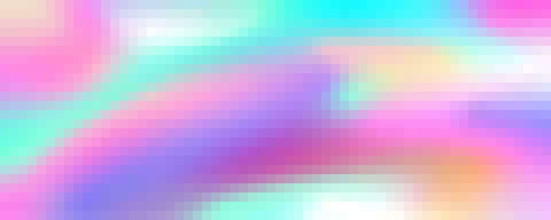 Pixel square rainbow pattern. Abstract gradient mosaic background. Vector grid texture. Color geometric seamless holographic print