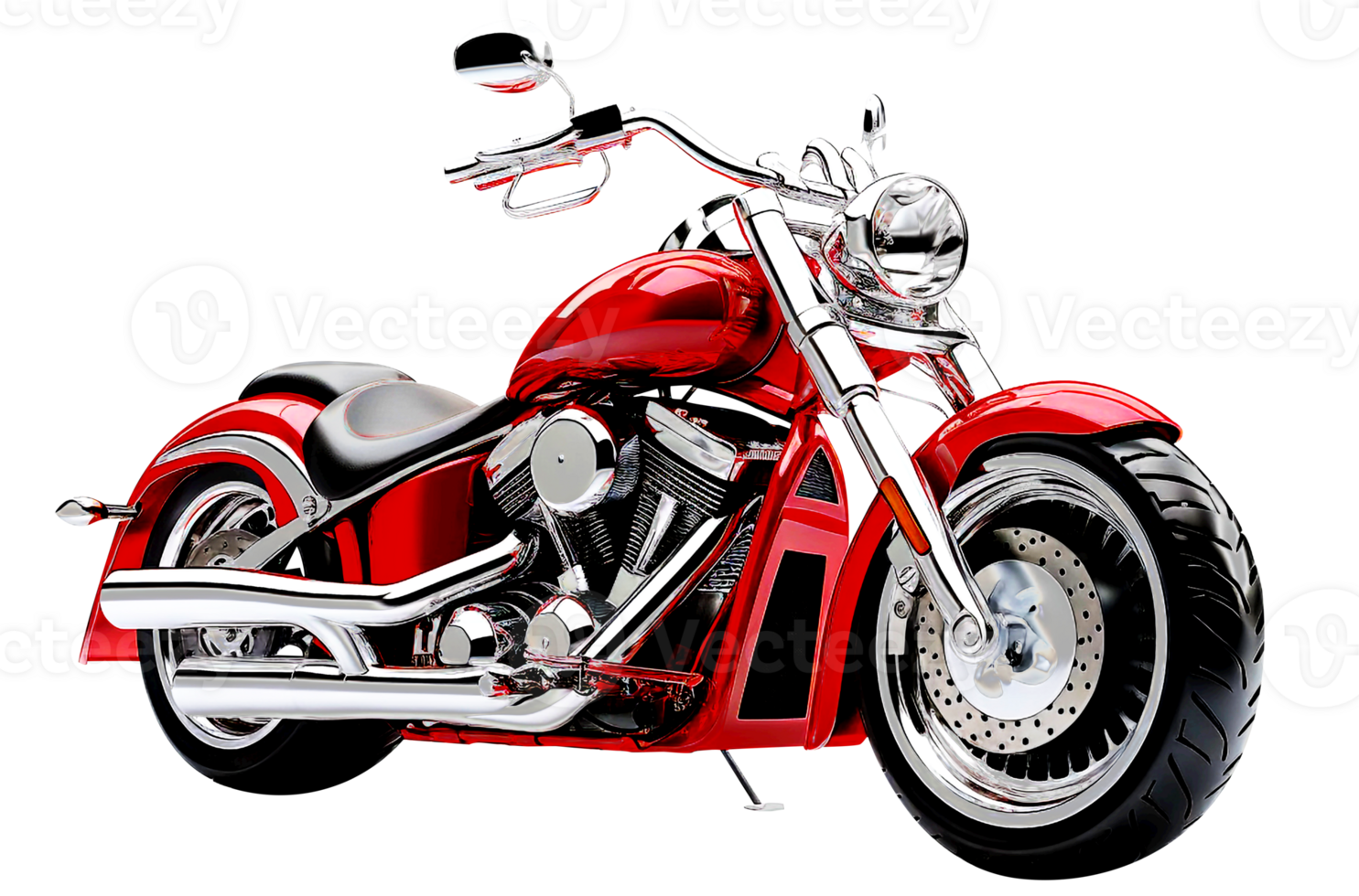 Cruiser motorbike png luxurious motorcycle red motorcycle png cruiser motorbike transparent background Ai Generated
