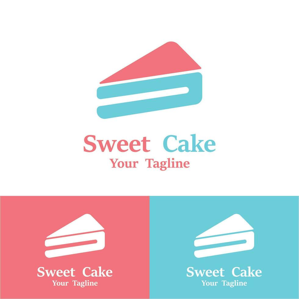 Sweet Cake Logo. Birthday Cake Icon With sweet cherries vector