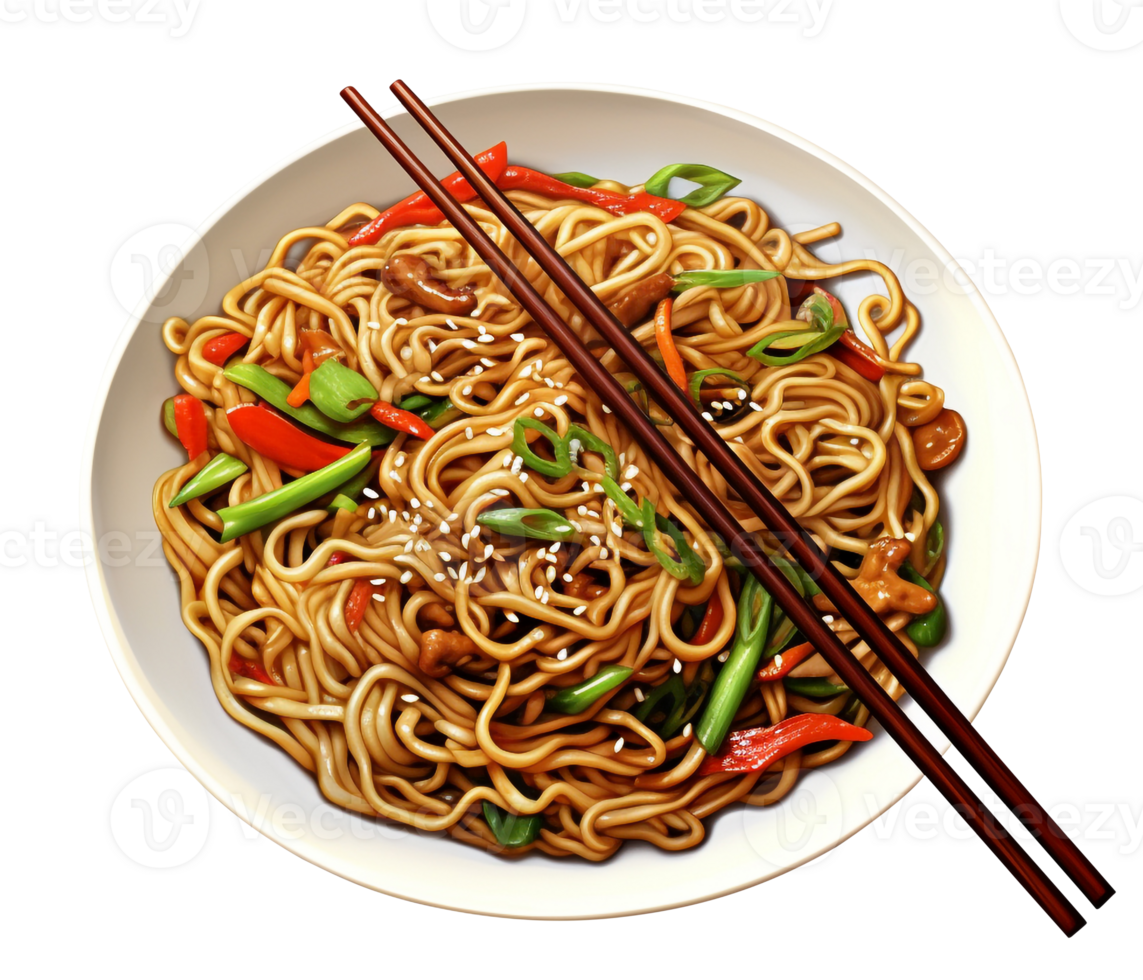 Chow Mein png Noodles png Chinese fried chow mein png Chicken chow mein png Chinese Chow Mein png Asian Chow Mein png Chow Mein transparent background Ai Generated