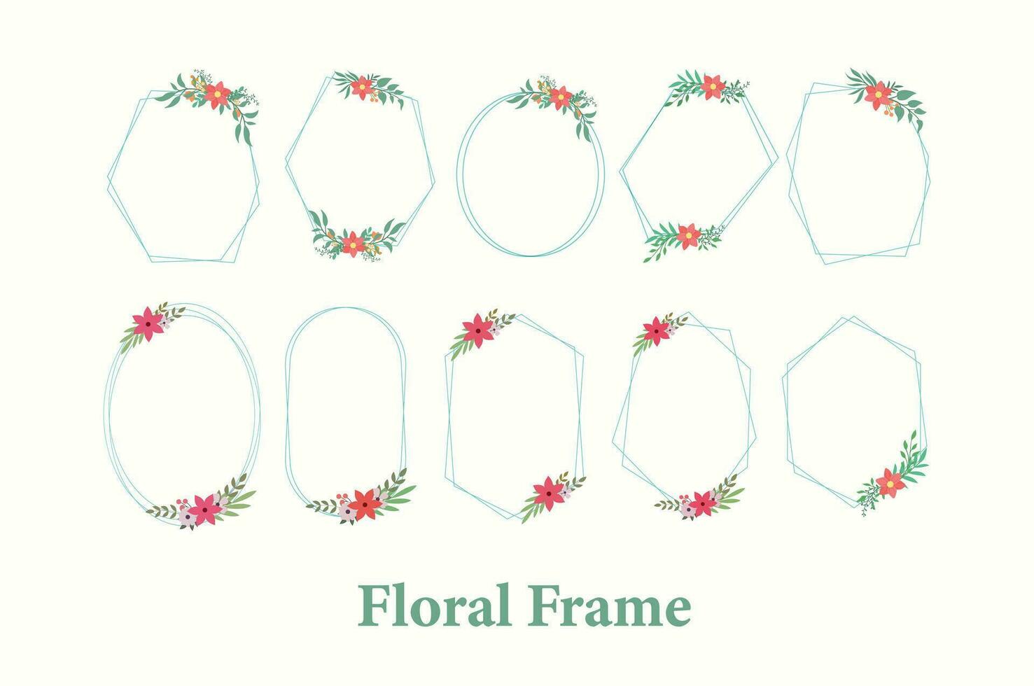 Floral Frame Green vector