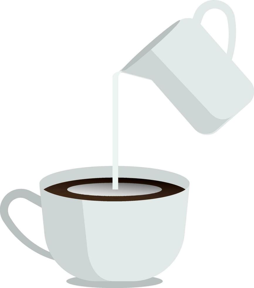 Coffee cup and milk vector. free space for text. wallpaper. vector