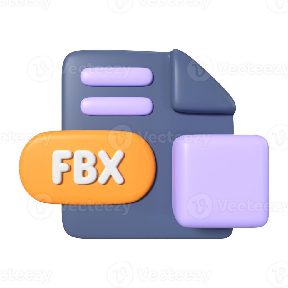 FBX File Extension 3D Illustration Icon 34468311 PNG