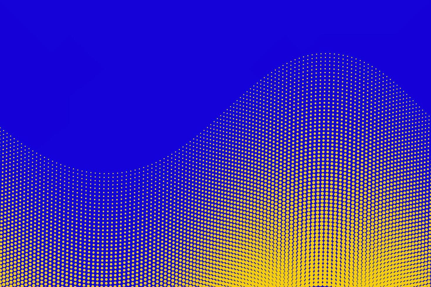 Blue and yellow, wavy dots, halftone texture, pop art comic book design, abstract background vector