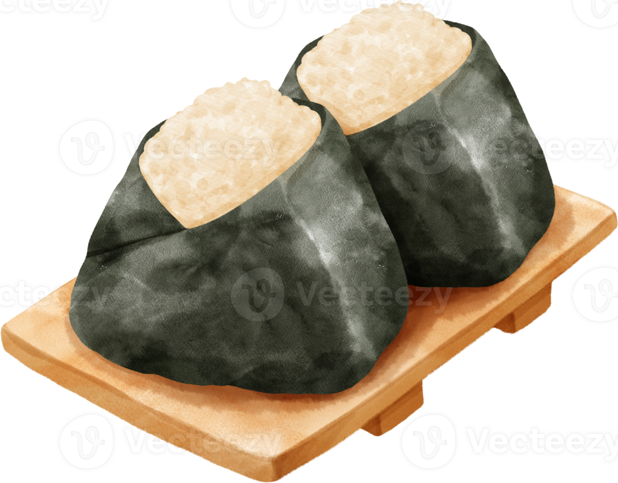 Onigiri Rice Balls Watercolor illustration png