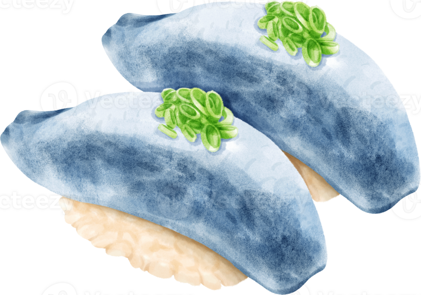 Watercolor Japanese food Sushi png