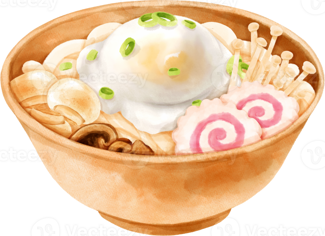 Watercolor Japanese Noodle illustration png