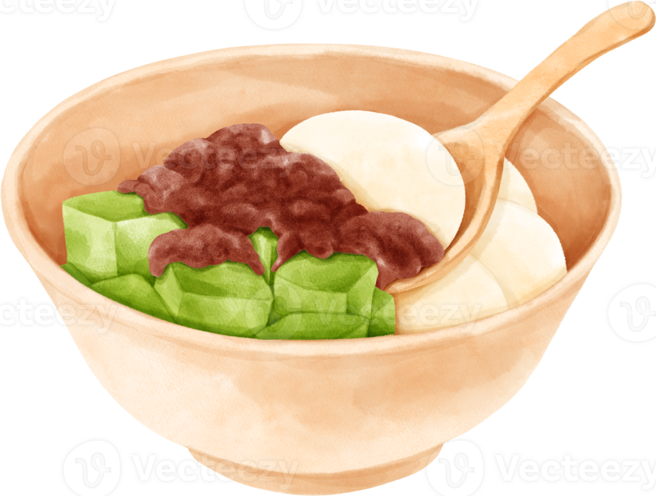 Watercolor Japanese Dessert Shiratama Dango png
