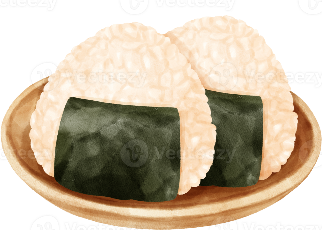 Onigiri Rice Balls Watercolor illustration png