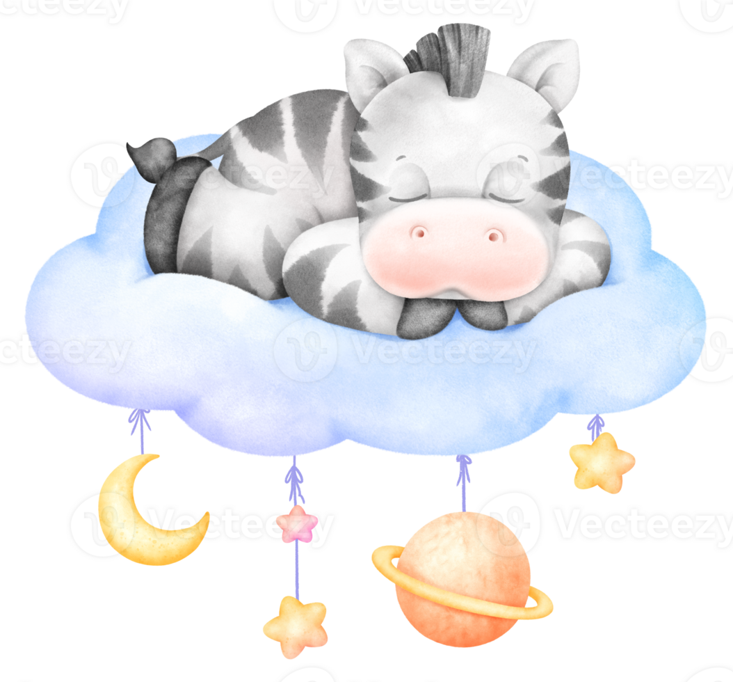 Sleeping zebra cartoon png