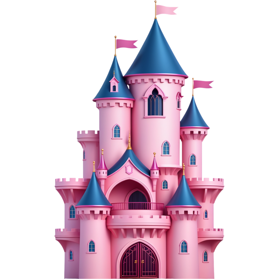 Realistic pink castle. AI Generative png