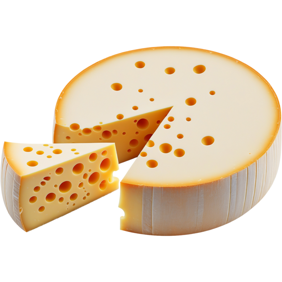 réaliste tranché rond fromage. ai génératif png