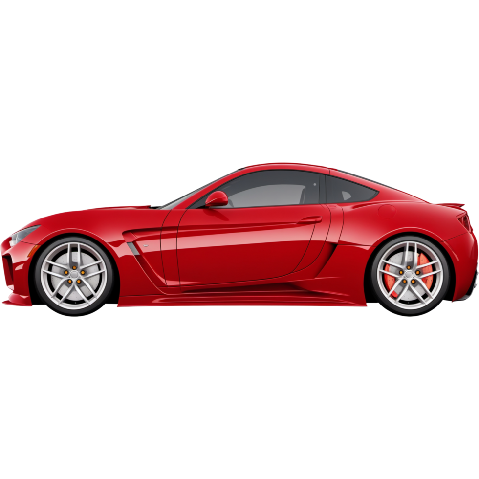 Realistic red sport car. AI Generative png