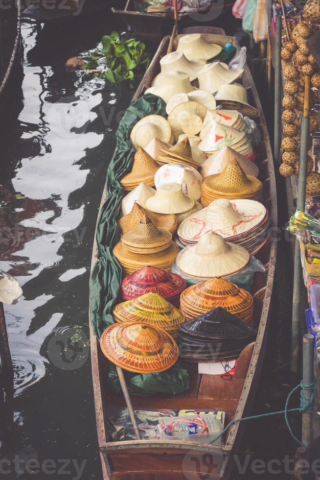 Traditional floating market in Damnoen Saduak near Bangkok photo