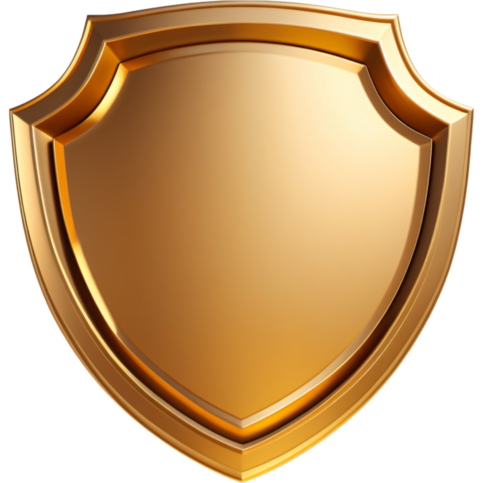 Elegant golden shield. AI Generative png
